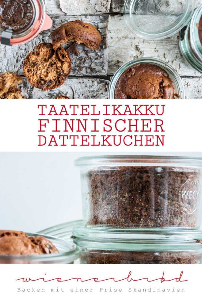 Taatelikakku, finnischer Dattelkuchen mit Zimtsahne / Taatelikakku, Finnish date cake with cinnamon whipped cream [wienerbroed.com]