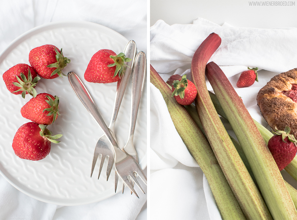 Erdbeer-Rhabarber-Galette, eine knusprig und fruchtig, einfach zu machenden Tarte / Strawberry rhubarb galette, a crispy and fruity simple to bake tartelette [wienerbroed.com]