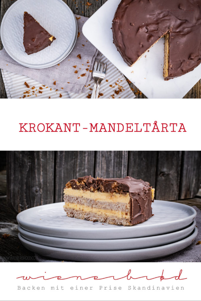 Krokant-Mandeltårta, schmeckt und sieht aus wie die Daimtorte von Ikea / Crocant almond tarte, looks and tastes like the Daim tarte from Ikea [wienerbroed.com]