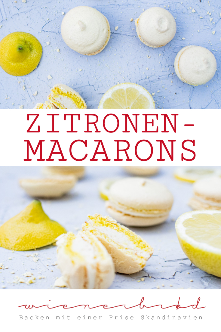 Zitronen-Macarons, zartes Baisergebäck mit frischer Zitronennote, einfaches Rezept / Lemon macarons, crispy with a fresh lemon taste, simple recipe [wienerbroed.com]