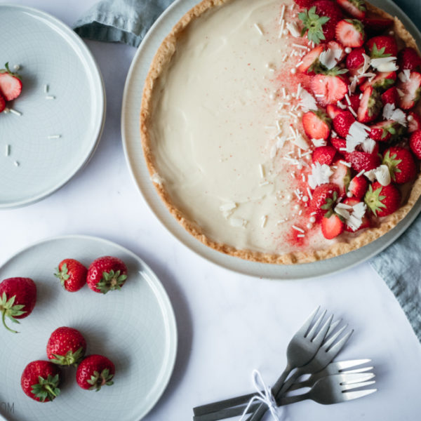 Erdbeer Wei E Schokolade Tarte Wienerbr D Skandinavisch Backen