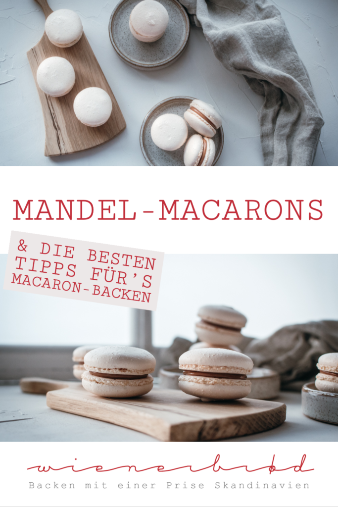 Rezept für  Mandel-Macarons, zartes Baiser gefüllt mit Mandelcreme, und meine besten Tipps zum entspannten Macaron backen / Almond macarons [wienerbroed.com] 