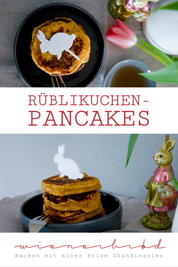Rezept für Rüblikuchen-Pancakes, der leckere Karottenkuchen als Pancake, perfekt für das Osterfrühstück / Carrot Cake Pancakes [wienerbroed.com]
