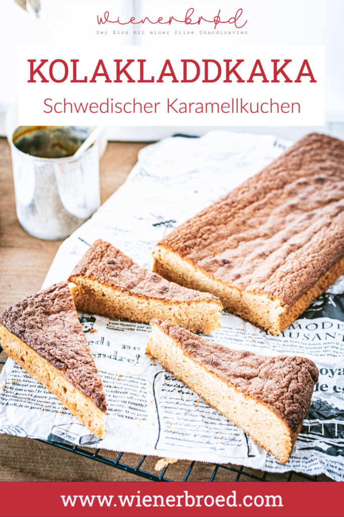 Rezept für Kolakladdkaka, schwedischer Karamellkuchen nach Art eines Bladdkakas, wie Blondie/Brownie mit Dulce de Leche [wienerbroed.com]