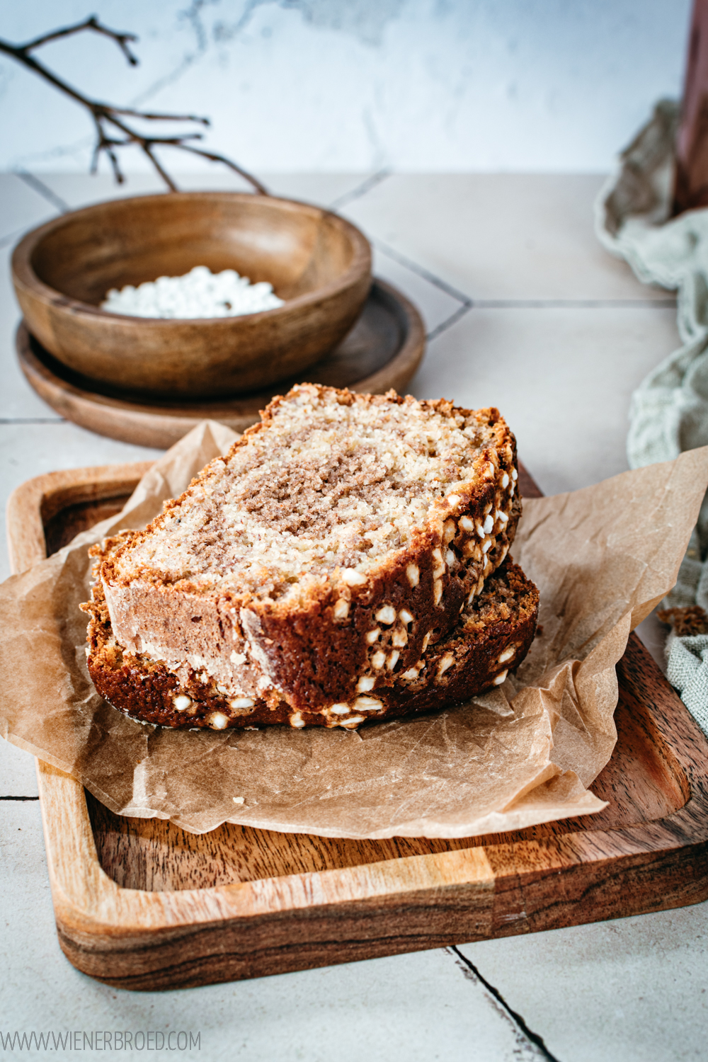 Stücke Bananenbrot