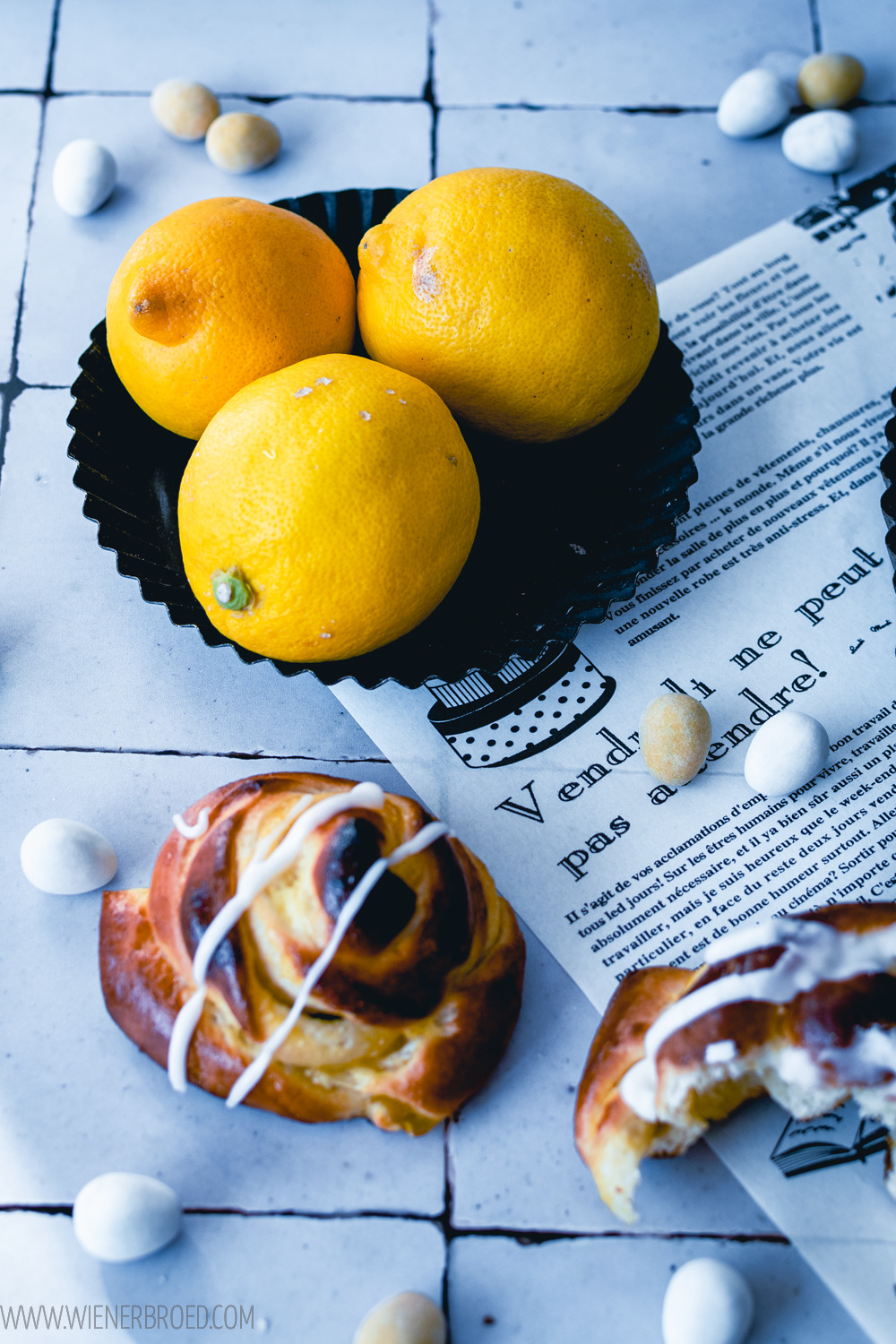 Drei Zitronen mit Citronbullar